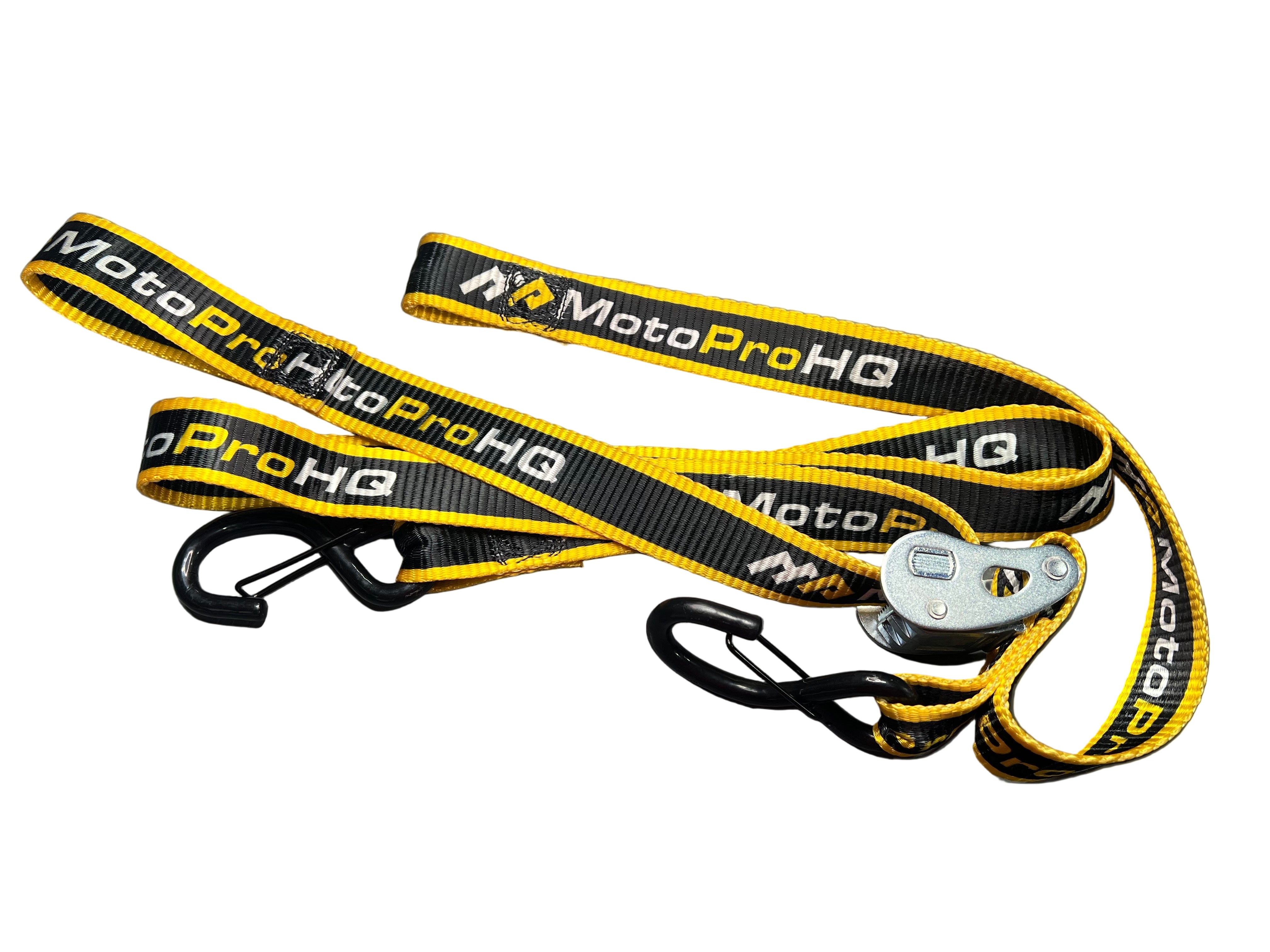 Yellow and black strap with 'MotoPro HQ' branding