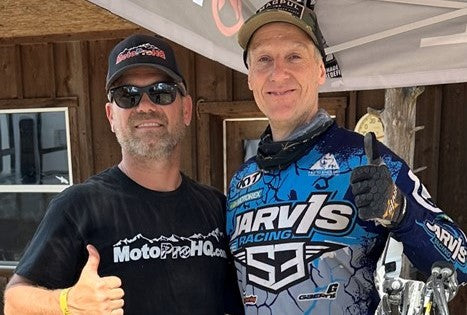 Graham Jarvis with MotoProHQ owner, Jim 
