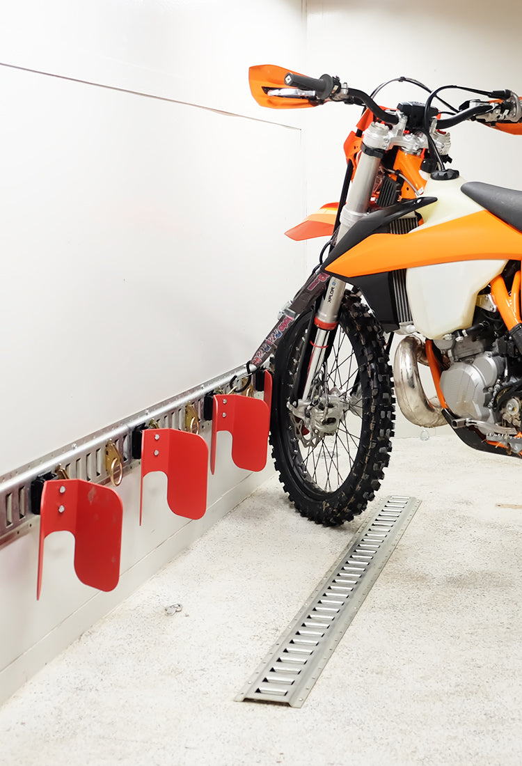 E-Track Motorcycle Wheel Chock | EZ Chock - Wall Mount