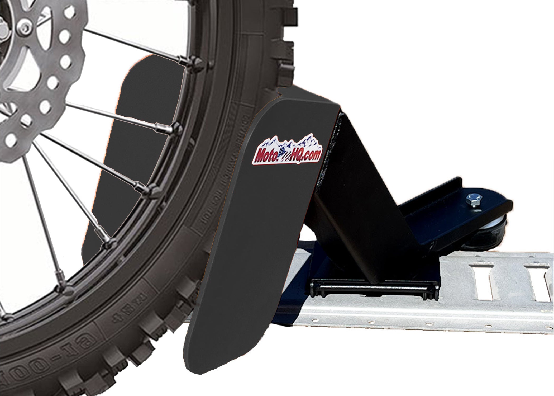 E-Track Motorcycle Wheel Chock | EZ Chock - Floor Mount Orange