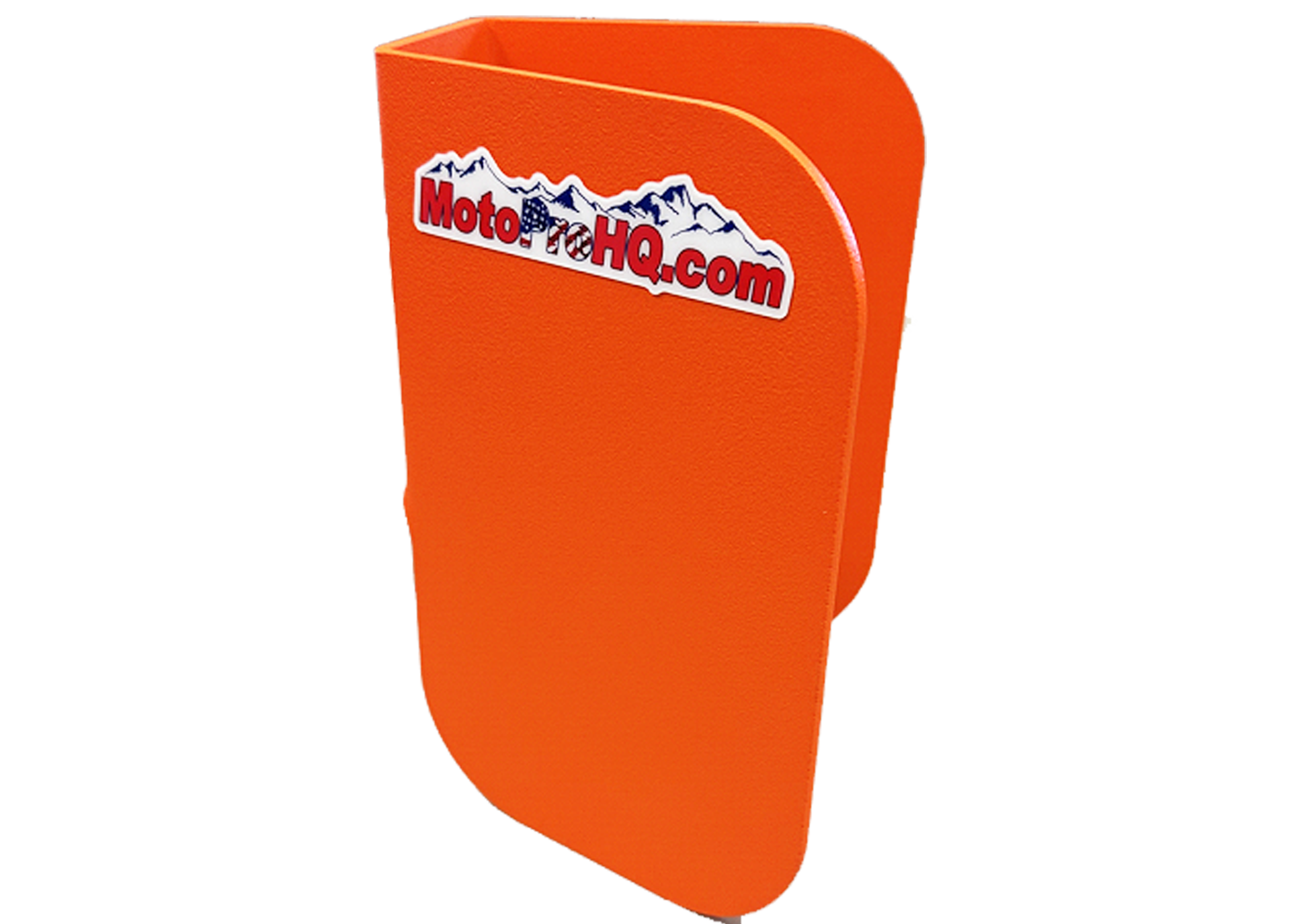 A motorcycle truck rack system with wheel chocks and black metal structure, designed to be mounted in the bed rail stake pockets of a truck.